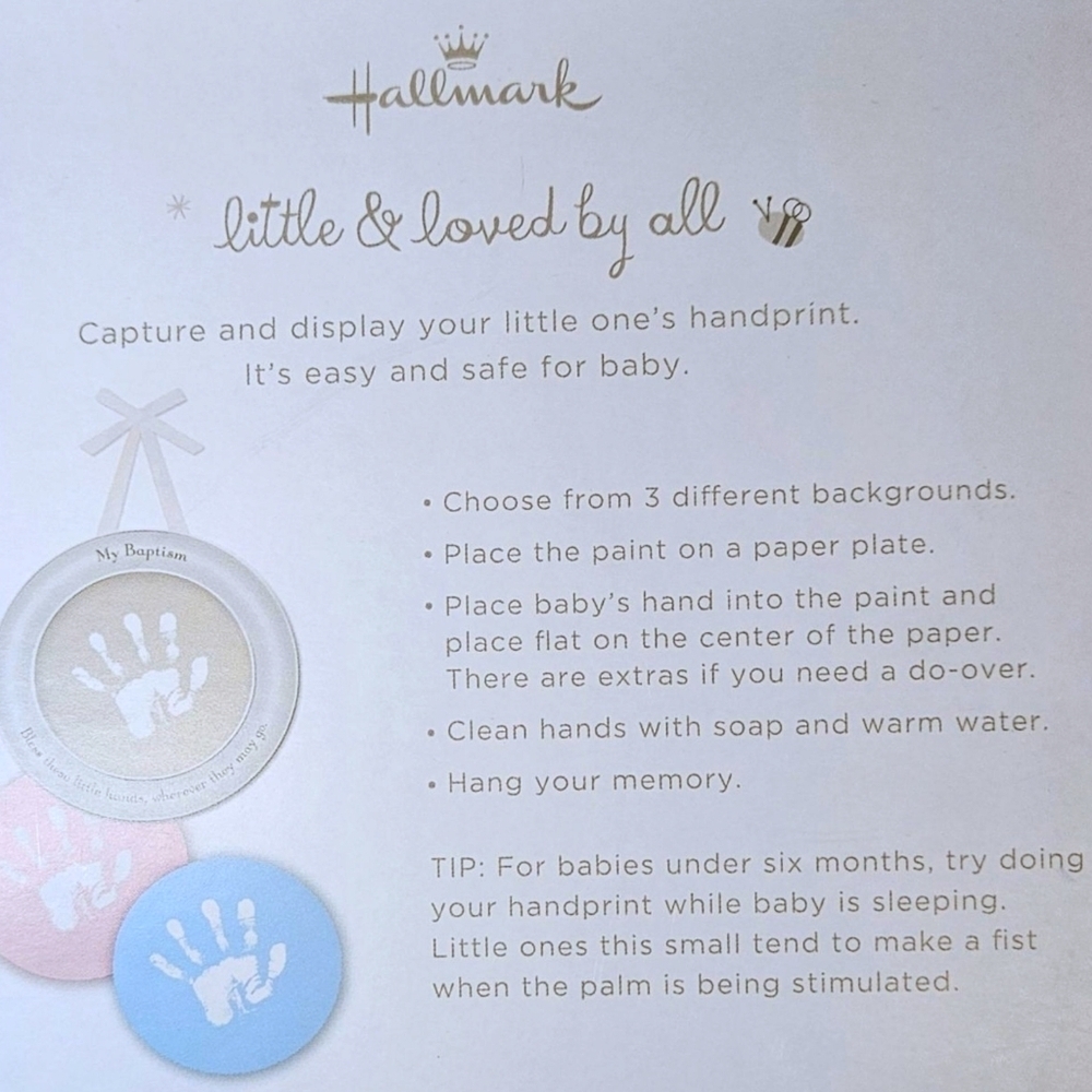 Hallmark "My Baptism" Handprint Frame Kit Baby Keepsake with Paint & Papers NIB - Picture 5 of 5